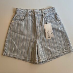 Zara Striped Denim Shorts